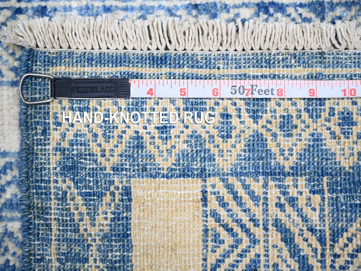 6'2" x 8'8" New Hand Knotted Blue Wool Rectangle Oriental Rug - MOA10273105