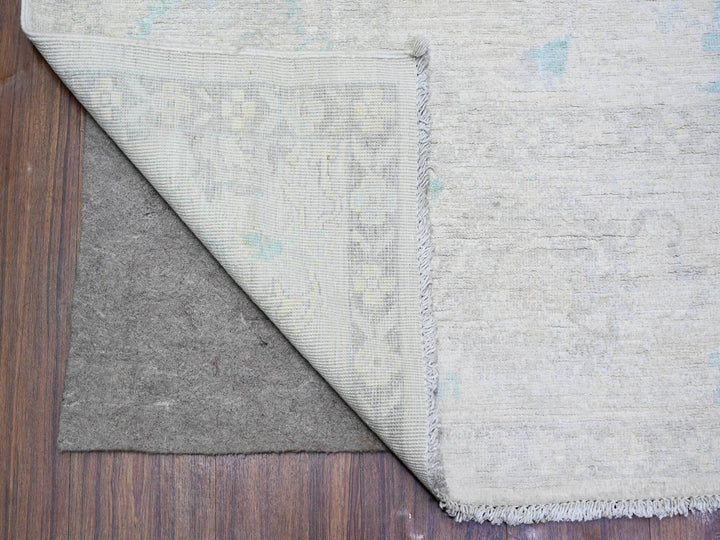 8'0" x 9'7" New Hand Knotted Ivory Wool Rectangle Oriental Rug - MOA10273110