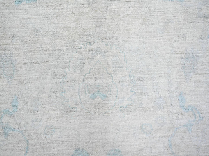 8'0" x 9'7" New Hand Knotted Ivory Wool Rectangle Oriental Rug - MOA10273110