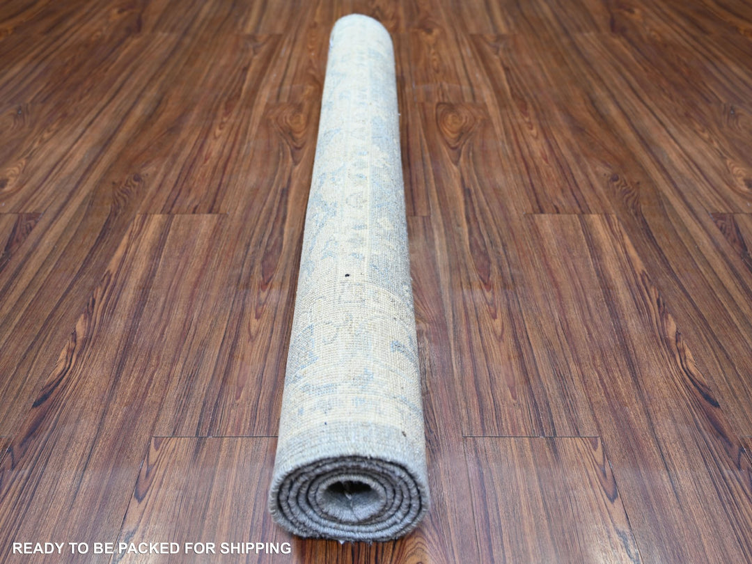 4'0" x 5'9" New Hand Knotted Grey Wool Rectangle Oriental Rug - MOA10273115