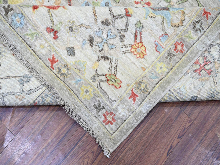 8'0" x 9'9" New Hand Knotted Grey Wool Rectangle Oriental Rug - MOA10273123