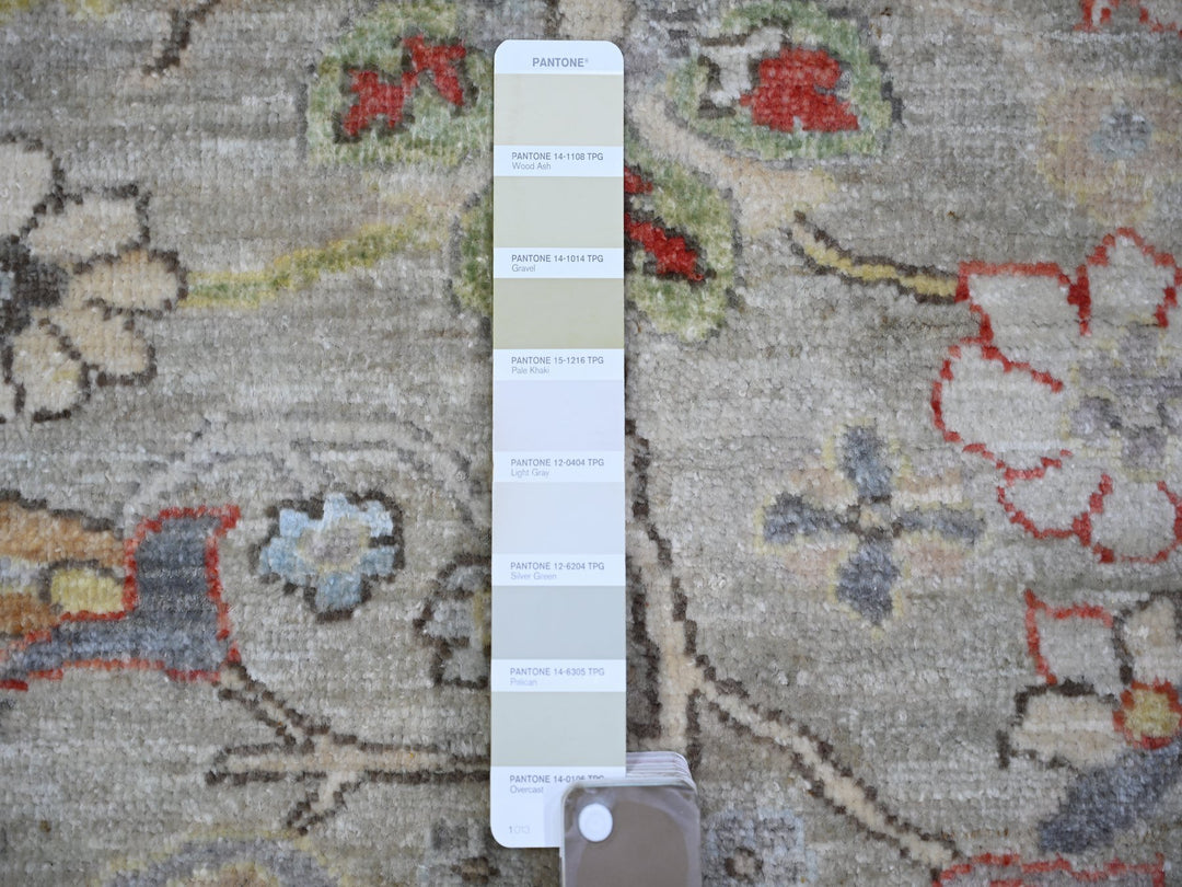 8'0" x 9'9" New Hand Knotted Grey Wool Rectangle Oriental Rug - MOA10273123