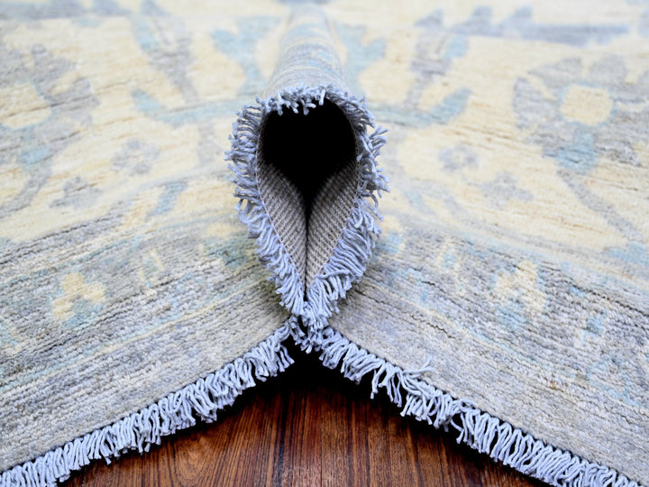 9'9" x 13'5" New Hand Knotted Grey Wool Rectangle Oriental Rug - MOA10273128