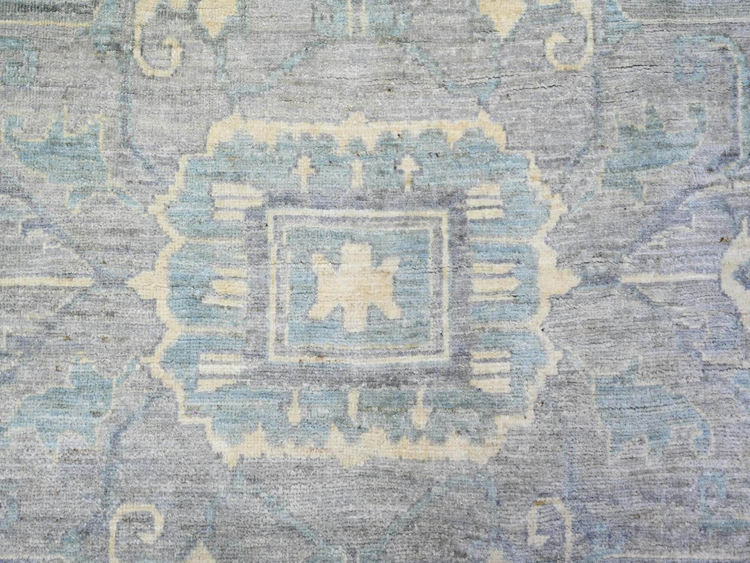 9'9" x 13'5" New Hand Knotted Grey Wool Rectangle Oriental Rug - MOA10273128