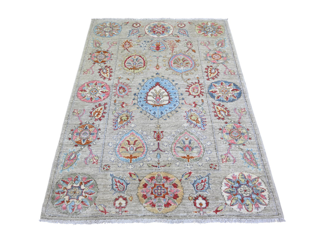 4'0" x 5'10" New Hand Knotted Brown Wool Rectangle Oriental Rug - MOA10273146