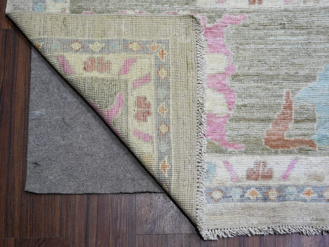 11'10" x 15'5" New Hand Knotted Grey Wool Rectangle Oriental Rug - MOA10273147