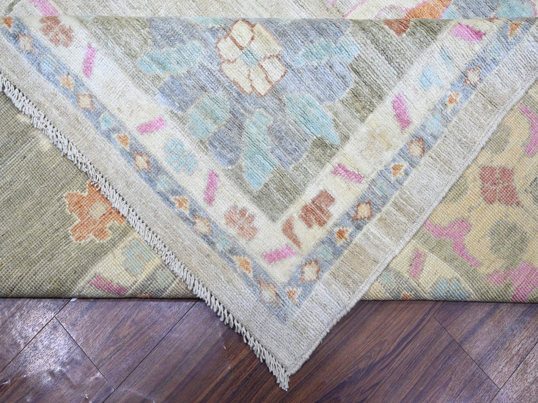 11'10" x 15'5" New Hand Knotted Grey Wool Rectangle Oriental Rug - MOA10273147