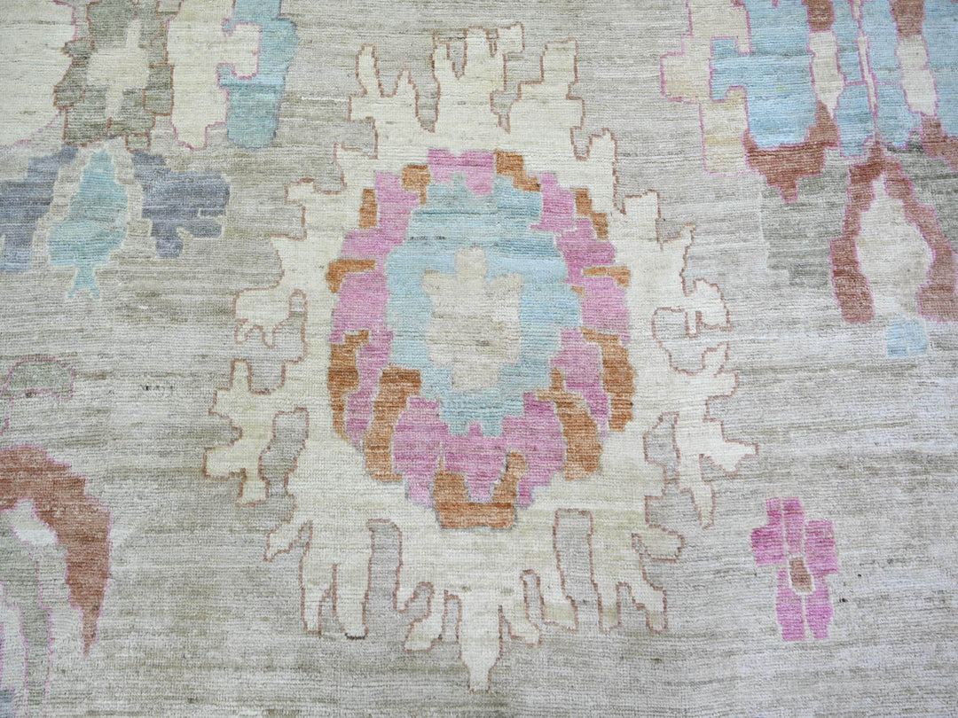 11'10" x 15'5" New Hand Knotted Grey Wool Rectangle Oriental Rug - MOA10273147