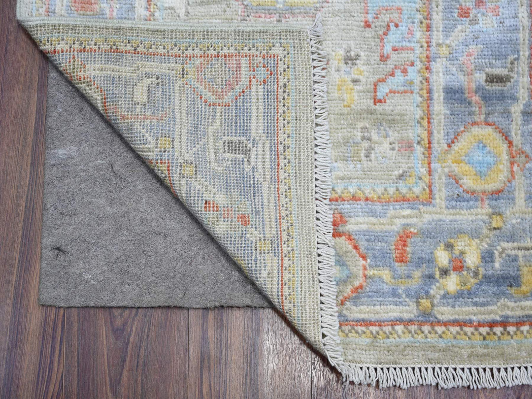 2'4" x 19'8" New Hand Knotted Grey Wool Runner Oriental Rug - MOA10273175