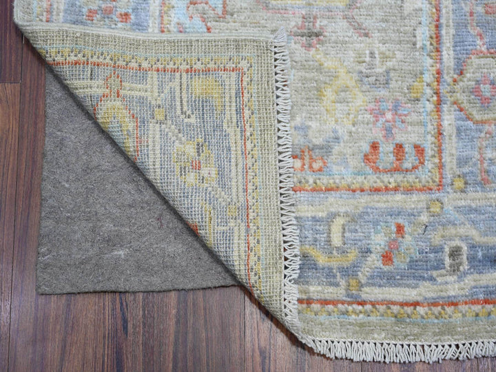 2'6" x 19'8" New Hand Knotted Grey Wool Runner Oriental Rug - MOA10273179