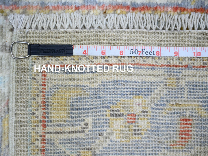 2'6" x 19'8" New Hand Knotted Grey Wool Runner Oriental Rug - MOA10273179