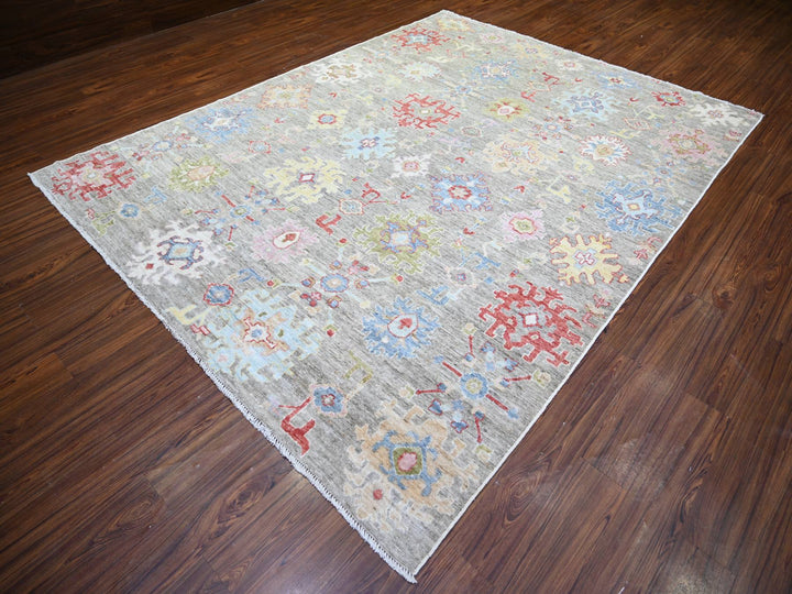 8'1" x 10'8" New Hand Knotted Brown Wool Rectangle Oriental Rug - MOA10273188