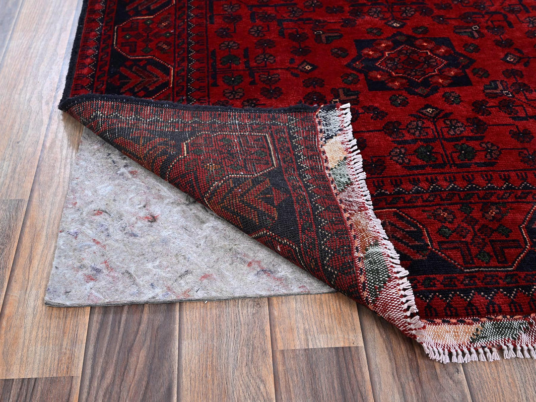 3'5" x 4'9" New Hand Knotted Red Wool Rectangle Oriental Rug - MOA102731