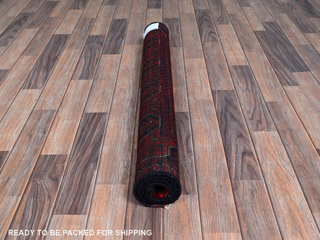 3'5" x 4'9" New Hand Knotted Red Wool Rectangle Oriental Rug - MOA102731