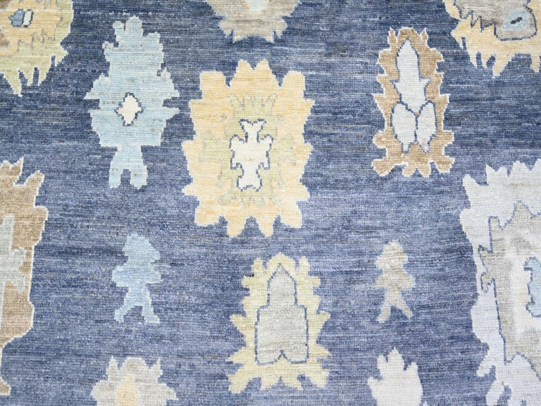 9'9" x 14'2" New Hand Knotted Blue Wool Rectangle Oriental Rug - MOA10273241