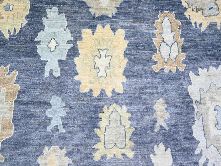 9'9" x 14'2" New Hand Knotted Blue Wool Rectangle Oriental Rug - MOA10273241