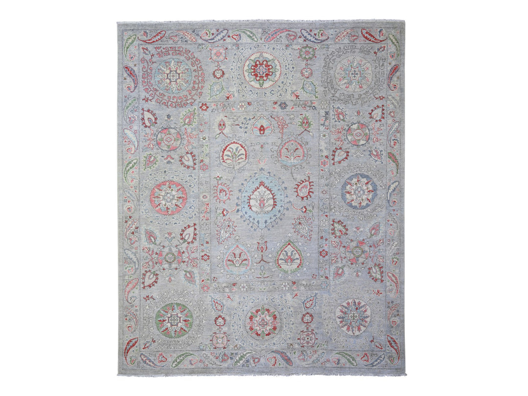 8'1" x 9'3" New Hand Knotted Brown Wool Rectangle Oriental Rug - MOA10273246