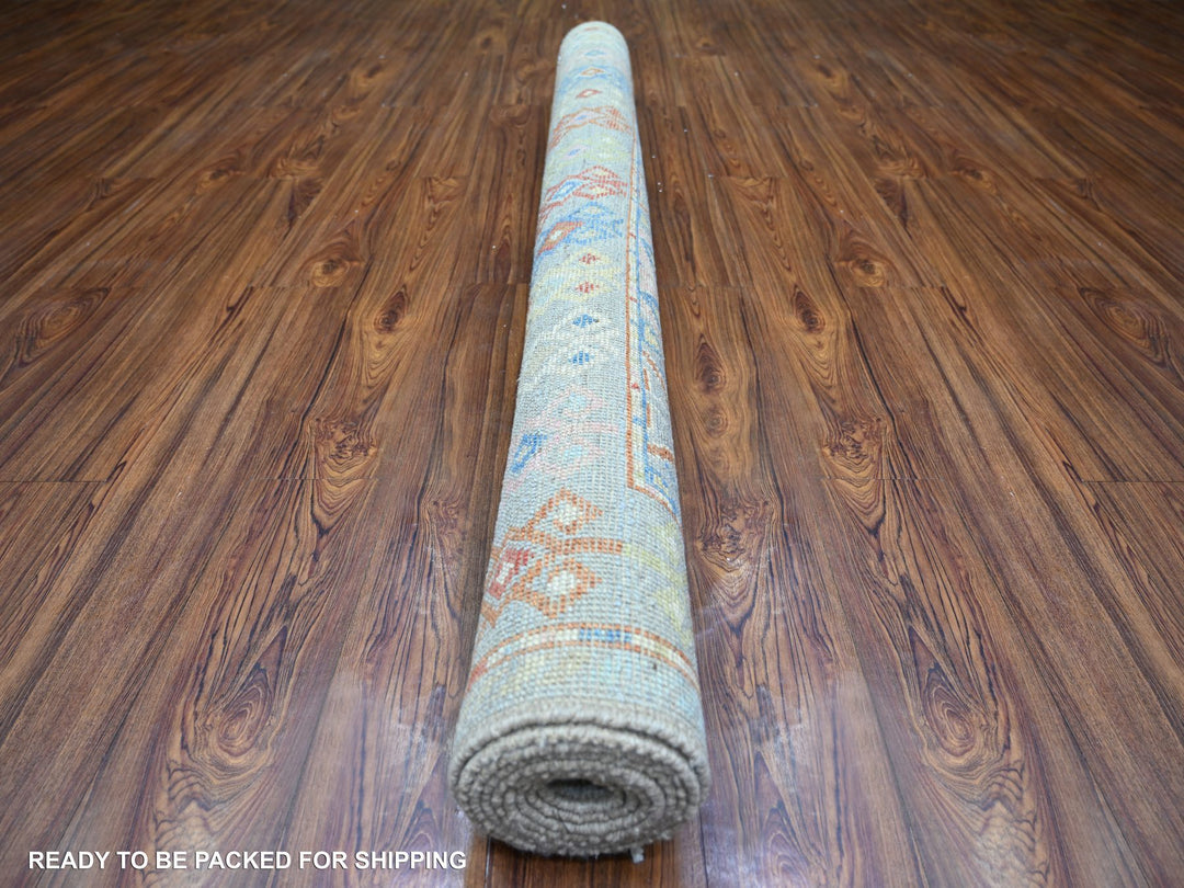 6'1" x 8'10" New Hand Knotted Grey Wool Rectangle Oriental Rug - MOA10273261
