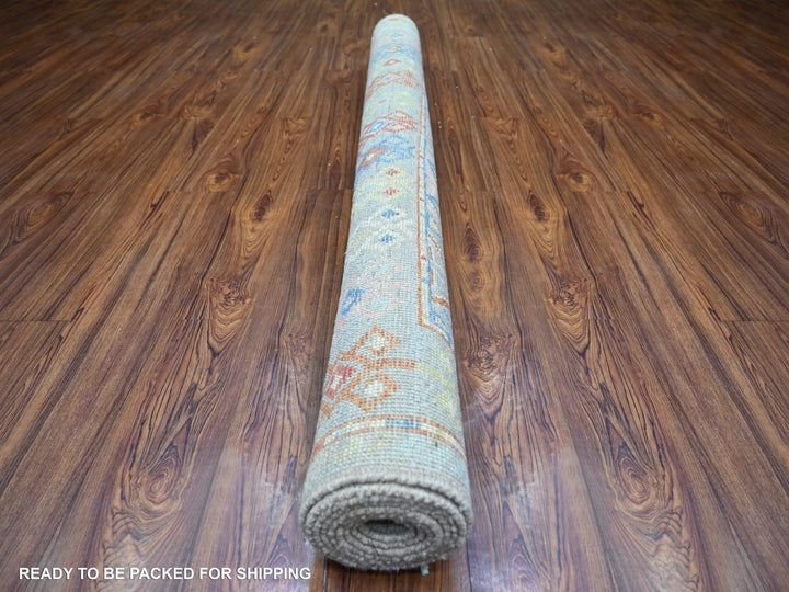 6'1" x 8'10" New Hand Knotted Grey Wool Rectangle Oriental Rug - MOA10273261