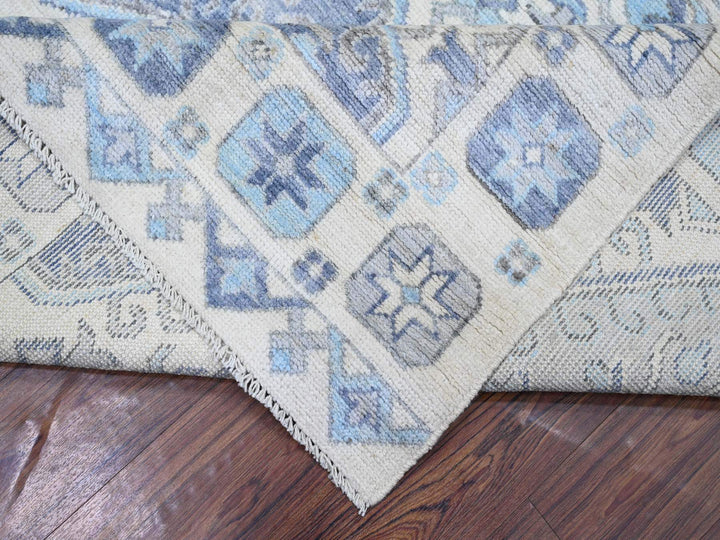 8'0" x 9'7" New Hand Knotted Ivory Wool Rectangle Oriental Rug - MOA10273263