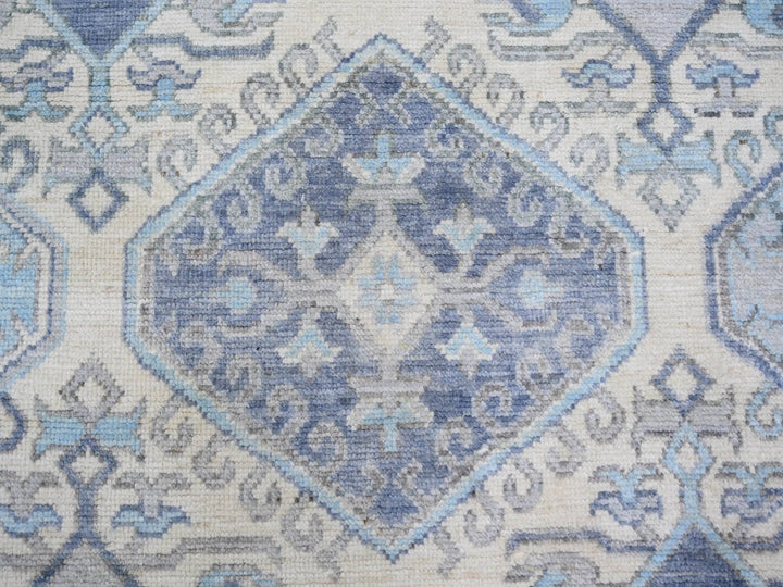 8'0" x 9'7" New Hand Knotted Ivory Wool Rectangle Oriental Rug - MOA10273263