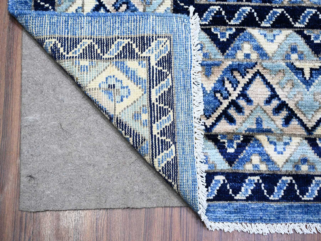 8'9" x 11'9" New Hand Knotted Blue Wool Rectangle Oriental Rug - MOA10273264