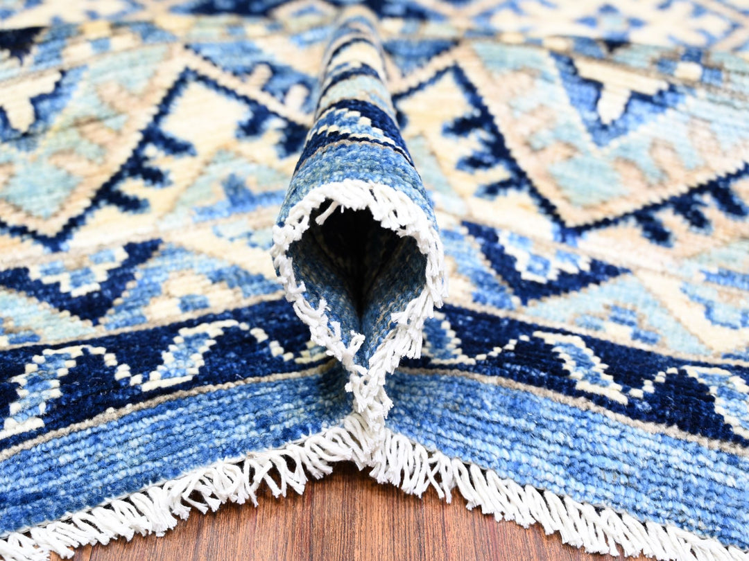8'9" x 11'9" New Hand Knotted Blue Wool Rectangle Oriental Rug - MOA10273264