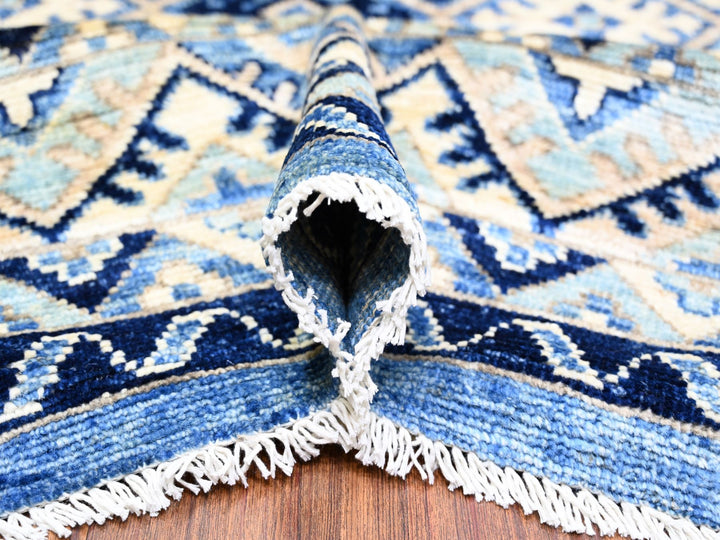 8'9" x 11'9" New Hand Knotted Blue Wool Rectangle Oriental Rug - MOA10273264