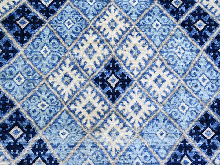 8'9" x 11'9" New Hand Knotted Blue Wool Rectangle Oriental Rug - MOA10273264