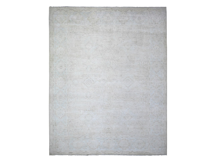8'0" x 9'8" New Hand Knotted Ivory Wool Rectangle Oriental Rug - MOA10273278