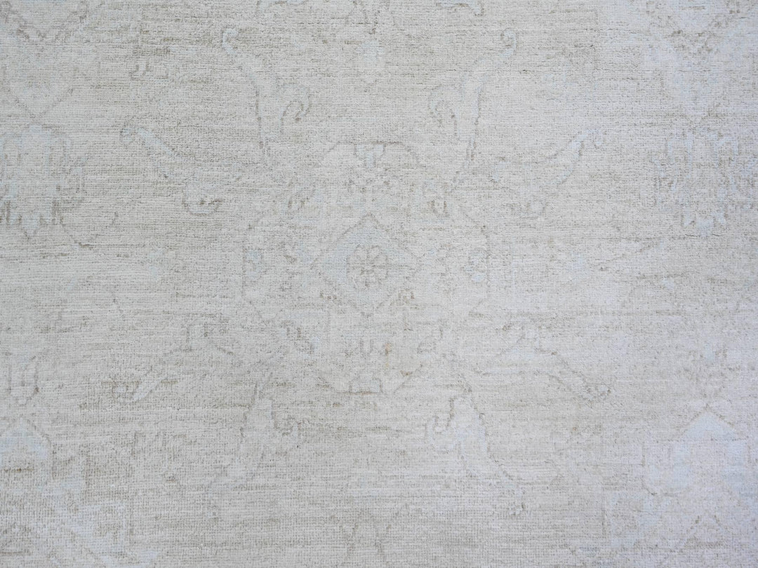 8'0" x 9'8" New Hand Knotted Ivory Wool Rectangle Oriental Rug - MOA10273278