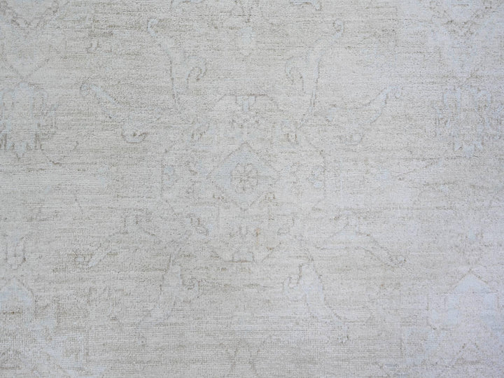 8'0" x 9'8" New Hand Knotted Ivory Wool Rectangle Oriental Rug - MOA10273278