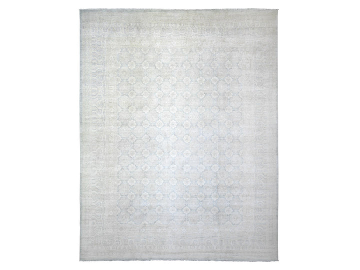 11'9" x 14'3" New Hand Knotted Grey Wool Rectangle Oriental Rug - MOA10273280