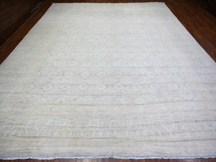 11'9" x 14'3" New Hand Knotted Grey Wool Rectangle Oriental Rug - MOA10273280