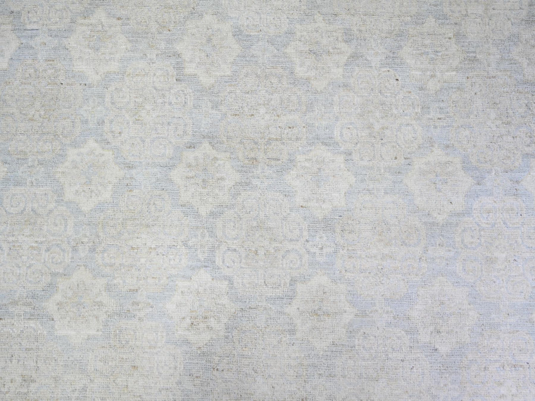 11'9" x 14'3" New Hand Knotted Grey Wool Rectangle Oriental Rug - MOA10273280