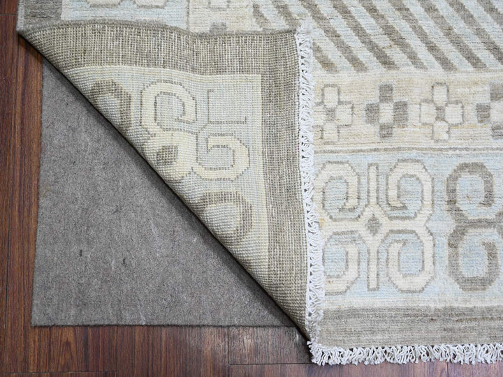 11'2" x 14'3" New Hand Knotted Grey Wool Rectangle Oriental Rug - MOA10273281