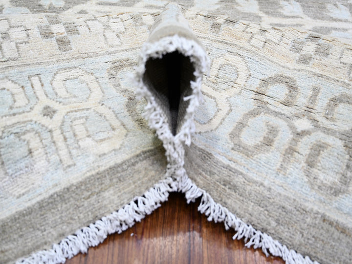 11'2" x 14'3" New Hand Knotted Grey Wool Rectangle Oriental Rug - MOA10273281