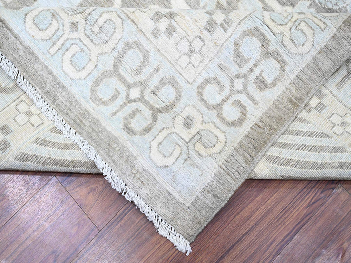 11'2" x 14'3" New Hand Knotted Grey Wool Rectangle Oriental Rug - MOA10273281