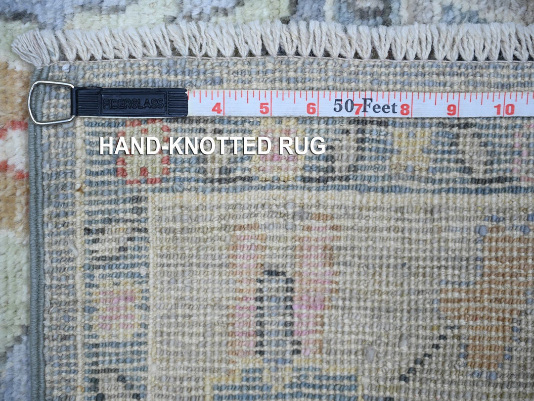 4'0" x 11'7" New Hand Knotted Grey Wool Runner Oriental Rug - MOA10273296