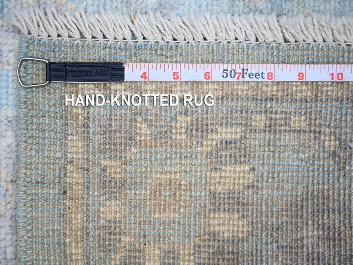 4'0" x 10'1" New Hand Knotted Blue Wool Runner Oriental Rug - MOA10273297