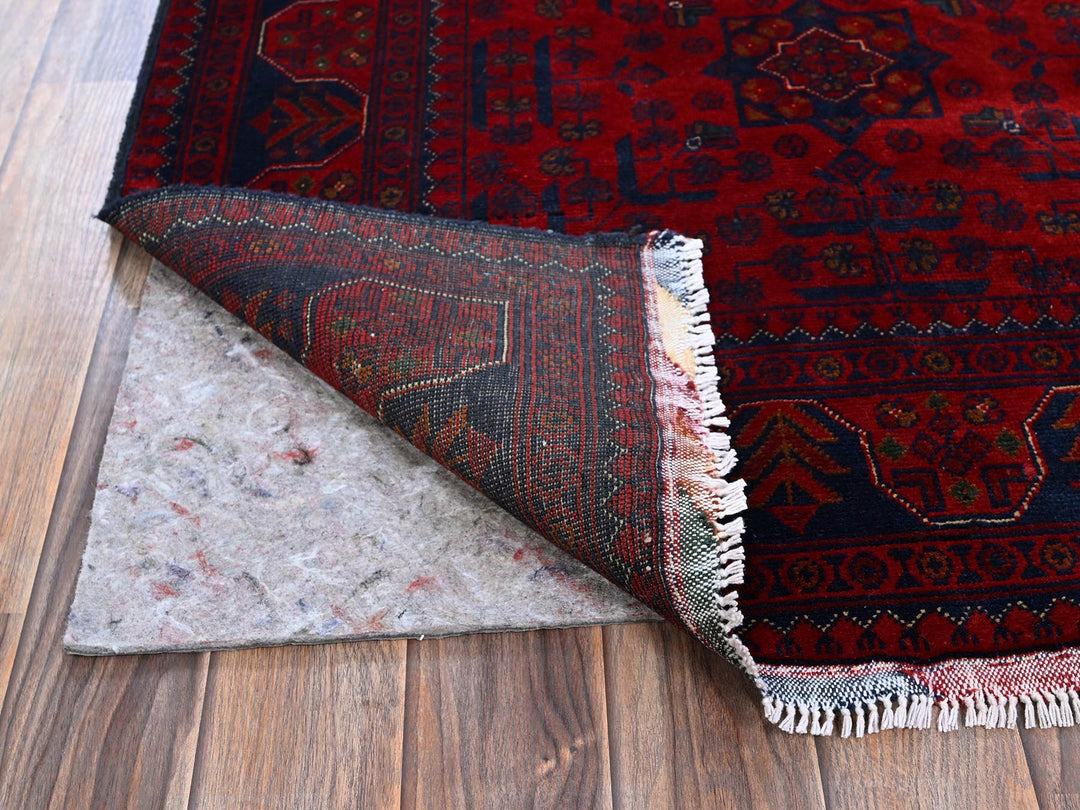 3'3" x 4'10" New Hand Knotted Red Wool Rectangle Oriental Rug - MOA102732