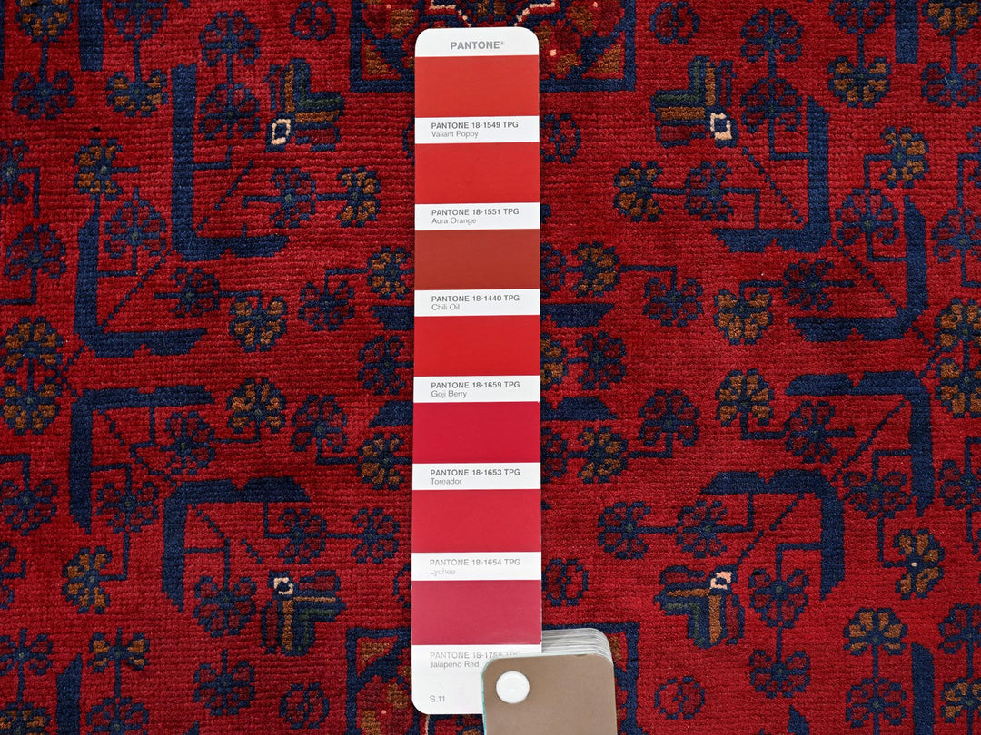 3'3" x 4'10" New Hand Knotted Red Wool Rectangle Oriental Rug - MOA102732