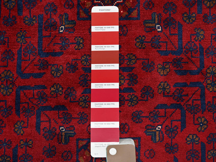 3'3" x 4'10" New Hand Knotted Red Wool Rectangle Oriental Rug - MOA102732