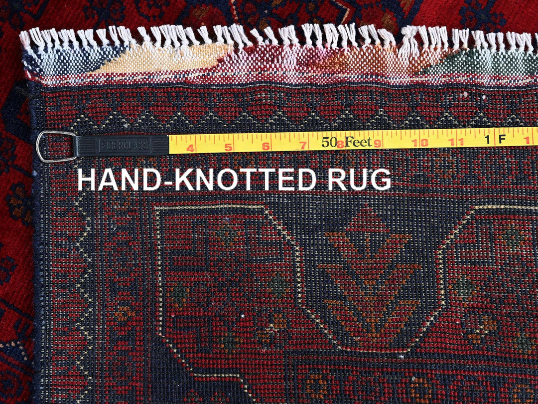 3'3" x 4'10" New Hand Knotted Red Wool Rectangle Oriental Rug - MOA102732