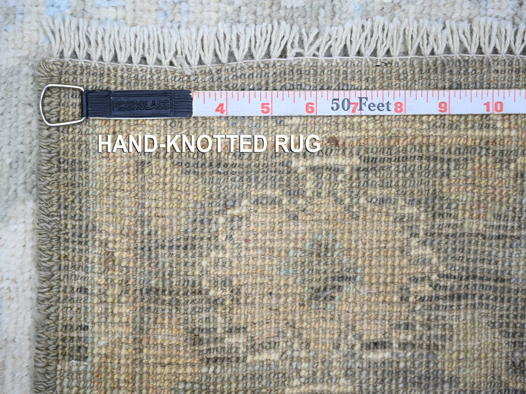 3'0" x 15'9" New Hand Knotted Grey Wool Runner Oriental Rug - MOA10273300