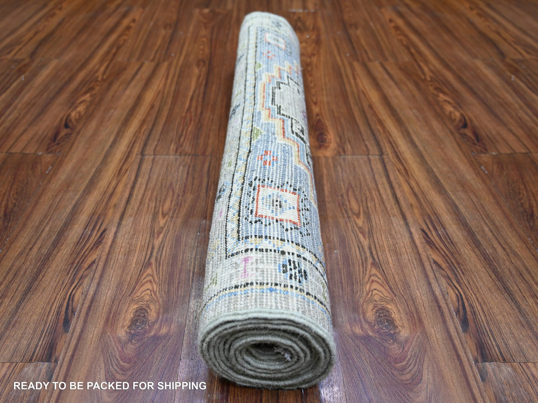 3'0" x 9'7" New Hand Knotted Brown Wool Runner Oriental Rug - MOA10273304