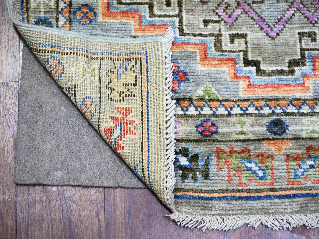 3'1" x 11'9" New Hand Knotted Brown Wool Runner Oriental Rug - MOA10273313