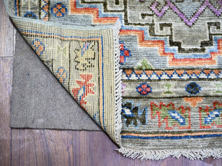 3'1" x 11'9" New Hand Knotted Brown Wool Runner Oriental Rug - MOA10273313