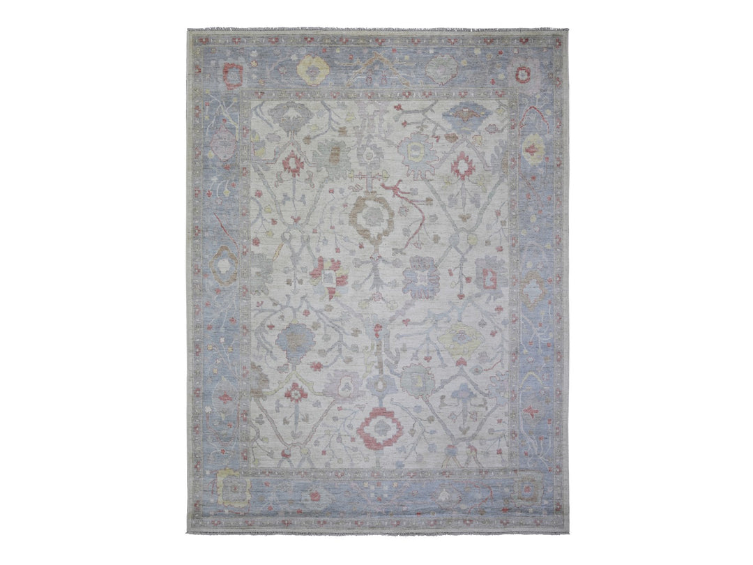 8'10" x 11'8" New Hand Knotted Ivory Wool Rectangle Oriental Rug - MOA10273360