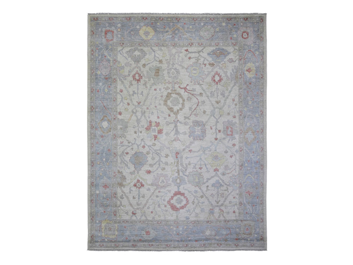 8'10" x 11'8" New Hand Knotted Ivory Wool Rectangle Oriental Rug - MOA10273360
